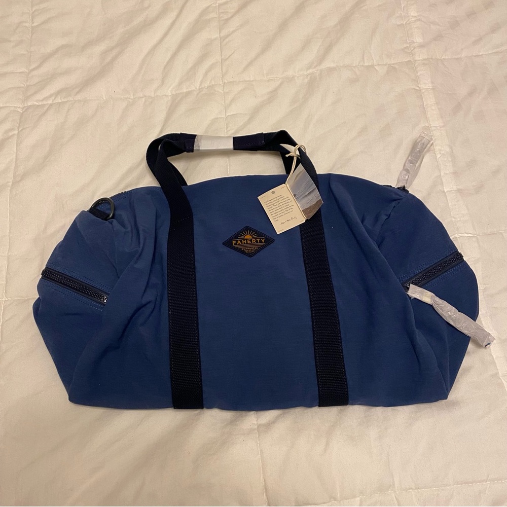 Faherty Navy Travel Duffel Bag